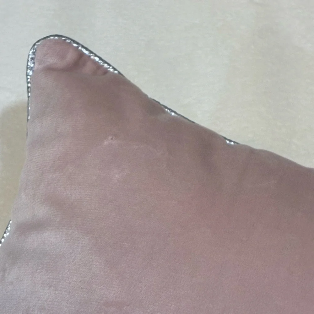 Juicy Couture Y2K Velour Pink Decorative Pillow 20x20in Velvet Rhinestones Crown